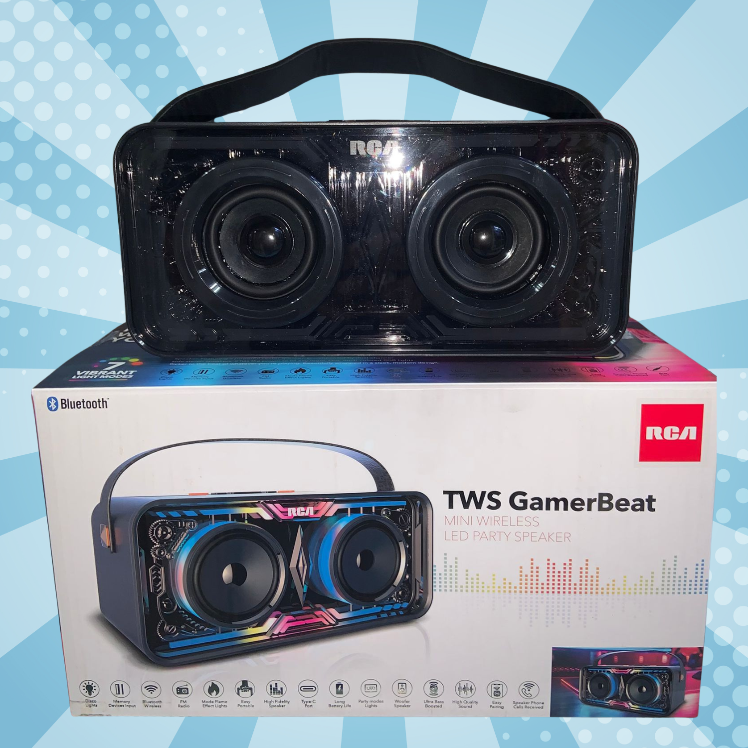 RCA TWS GamerBeat Bluetooth Party Speaker