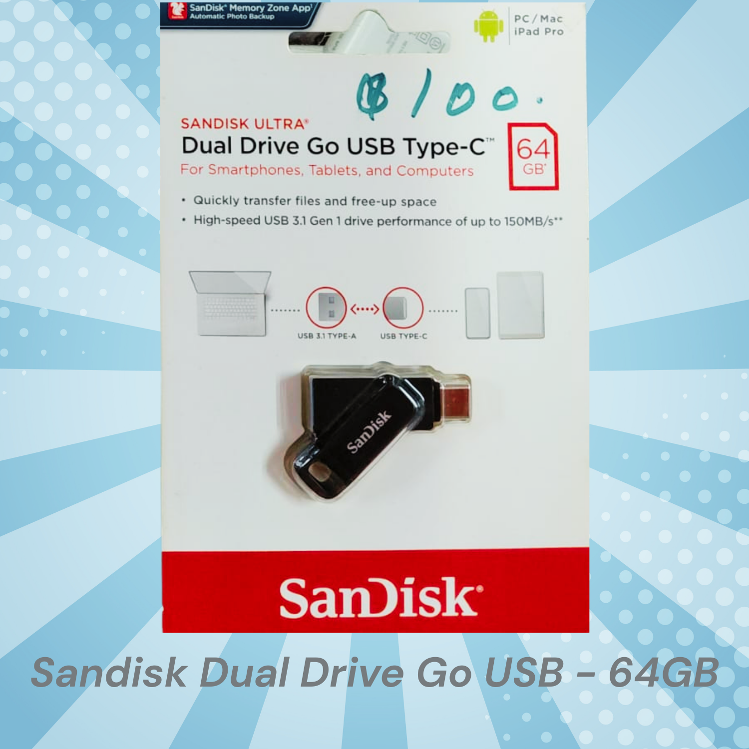 SanDisk Ultra Dual Drive Go USB 3.1 - 64GB